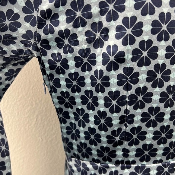 Kate Spade Spade Flower Silk Dress in Storm Cloud Size 6 - Picture 13 of 15